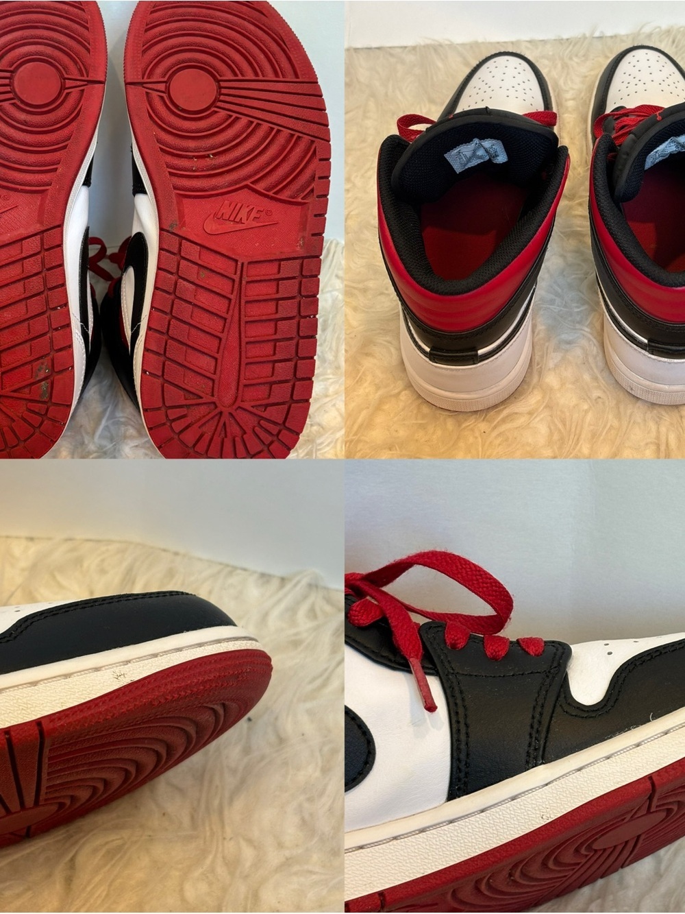 Nike Air Jordan 1 Mid Gym Red Black Toe Size 8 Men's Great Condition - Picture 13 of 16